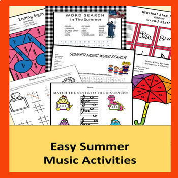 Preview of EASY SUMMER MUSIC ACTIVITIES