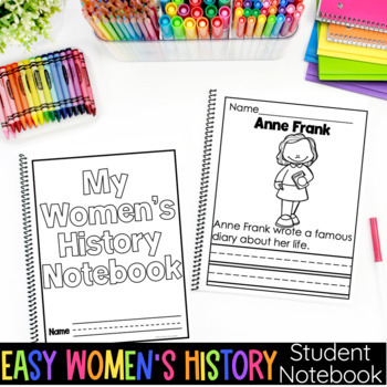 Preview of EASY Women's History Learning Pages Kindergarten First Grade Handwriting