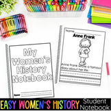 EASY Women's History Learning Pages Kindergarten First Gra