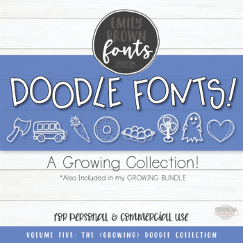 Preview of EB Fonts Volume Five: The (Growing) Doodle Collection