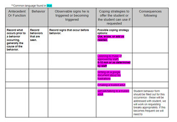 Information Support Plan Template | documented