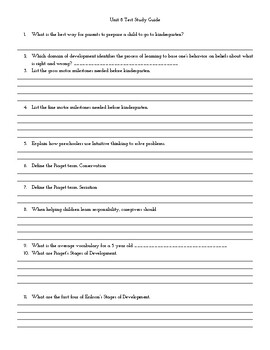 Preview of ECE 1 - Preschooler Study Guide