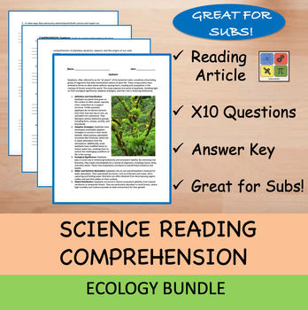 Preview of ECOLOGY Bundle - Reading Passages and x 10 Questions (EDITABLE) Save 30%!