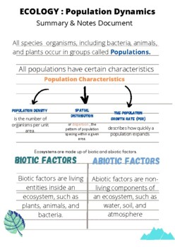 Preview of ECOLOGY: POPULATION DYNAMICS