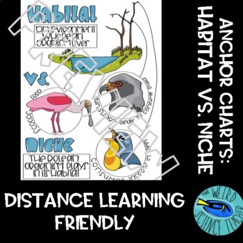 DISTANCE LEARNING- ECOLOGY SCAFFOLDED NOTES/ANCHOR CHART: HABITAT VS. NICHE