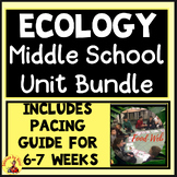 ECOLOGY UNIT BUNDLE Middle School with Pacing Guide Enviro