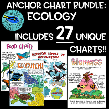 Preview of ECOLOGY and ORGANISM RELATIONSHIP BUNDLE SCIENCE SCAFFOLDED NOTES ANCHOR CHARTS