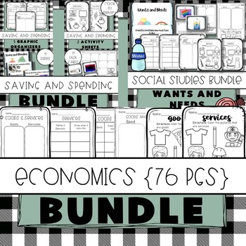 Preview of ECONOMICS BUNDLE | Goods and Services | Wants and Needs | Saving and Spending