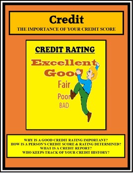 Preview of CREDIT, CREDIT SCORES AND RATINGS , Economics, Life Skills, Personal Finance