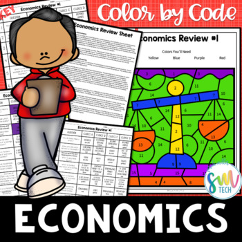 Preview of ECONOMICS and PERSONAL BUDGET Review Color Activity Packet