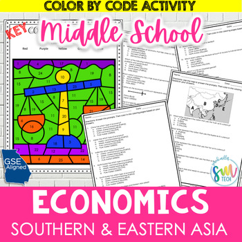 Preview of ECONOMICS in Southern and Eastern Asia Color Activity for 7th Grade