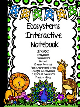 Preview of ECOSYSTEMS Interactive Notebook - Food Chains/Webs/Pyramids, Types of Animals...