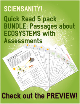 Preview of ECOSYSTEMS Quick Read 5 Pack: SCIENCE and READING comprehension skills