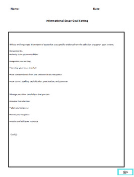 Preview of ECR Essay Goal Setting Sheets for Writing Conferences