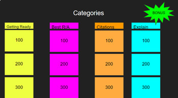 Preview of ECR Jeopardy