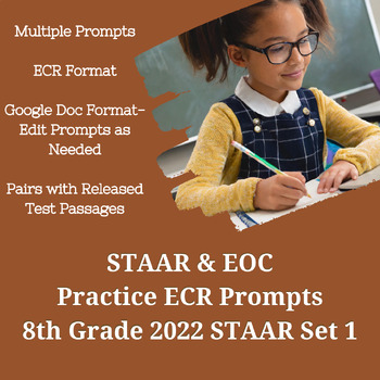 Preview of ECR Practice STAAR Prompts-8th Grade (For Use with 2022 STAAR Passages)-Set 1
