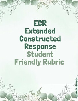 Preview of ECR & SCR - Student Friendly Rubrics - Extended Constructed Response (STAAR)