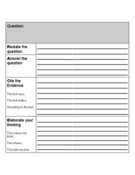 ECR STAAR Graphic Organizer with Stems by Erica Rocha | TPT