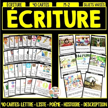 Preview of French Writing Prompts - 40 cartes pour aider les élèves à écrire - Écriture