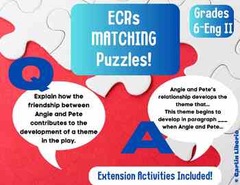 Preview of ECRs - Matching Puzzles Q & A - Restate & Answer - STAAR 2.0 (Grades 6- Eng II)