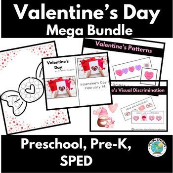 Preview of Valentine's Day *Differentiated* Activities Bundle for SPED, PreK, Preschool