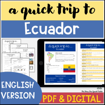Preview of ECUADOR Reading Quick Trip series ENGLISH VERSION South America country study