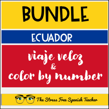Preview of ECUADOR Spanish CI Reading AND Color By Number BUNDLE