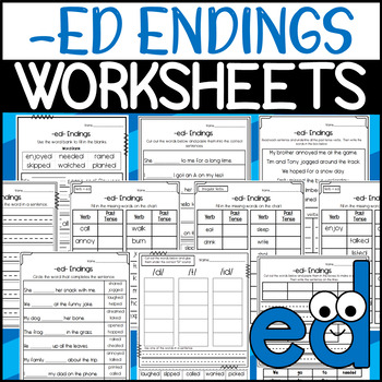 Preview of ED Endings Worksheets: Inflectional Endings Suffixes 3 Sounds of ED