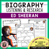 ED SHEERAN Music Listening Activities and Biography Resear