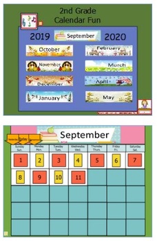 Preview of Calendar Fun 2nd Grade Flipchart Full Year 2024-2025