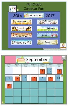 Preview of Calendar Fun 4th Grade Flipchart Full Year 2024-2025