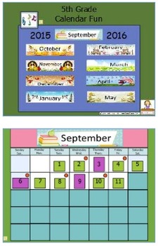 Preview of Calendar Fun 5th Grade Flipchart Full Year 2015-2016