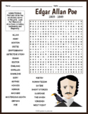 EDGAR ALLAN POE Biography Word Search Puzzle Worksheet Activity