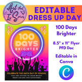 EDITABLE - 100th Day of School - Dress Up Day