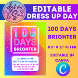 EDITABLE - 100th Day of School - Dress Up Day