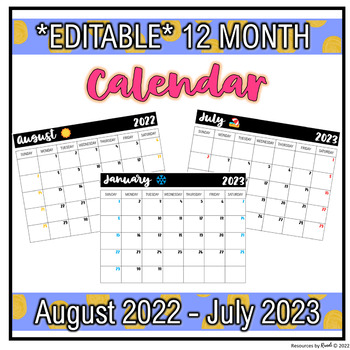 calendar 2022 july august