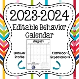 EDITABLE 2021-22 Behavior Management Calendar