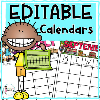 Preview of EDITABLE  Monthly Calendars