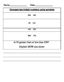 EDITABLE 2.NBT.4 Quick Comparing Numbers Assessment - Comm