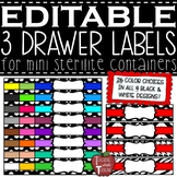 EDITABLE 3 Drawer Labels for Mini Sterilite Container Bins