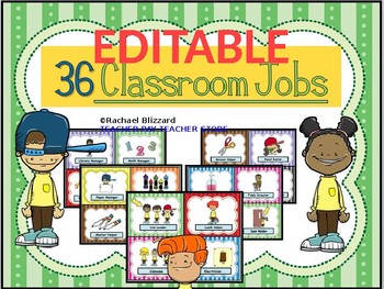 Preview of EDITABLE- 36 Classroom Jobs including Conscious Discipline