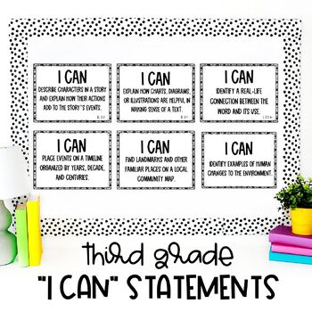 Preview of EDITABLE 3rd Grade | I Can Statements | Class Objectives