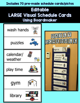 Preview of EDITABLE 70 Large Editable Visual Schedule Cards(ASD, SPED, Special Education)