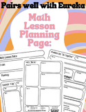 EDITABLE AND PRINTABLE Math DAILY Lesson Plan Template wit