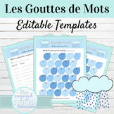 EDITABLE Activity Template French Les Gouttes de Mots