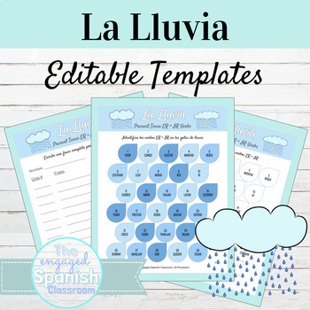 Preview of EDITABLE Activity Template La Lluvia
