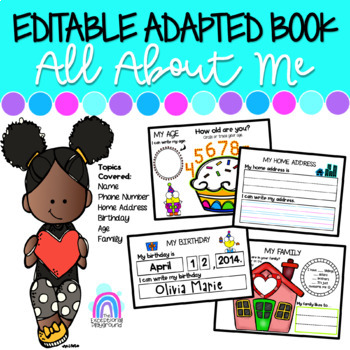 Preview of EDITABLE ALL ABOUT ME Adapted Book