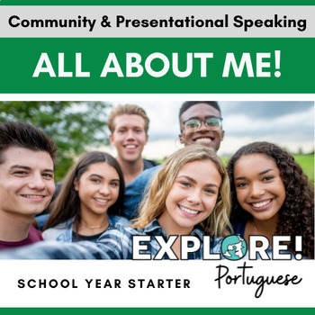 Preview of EDITABLE All About Me Slideshow - Portuguese Beginning of Class Personal Intro