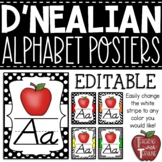 EDITABLE Alphabet Posters {Black and White Designs}