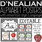 EDITABLE Alphabet Posters with American Sign Language